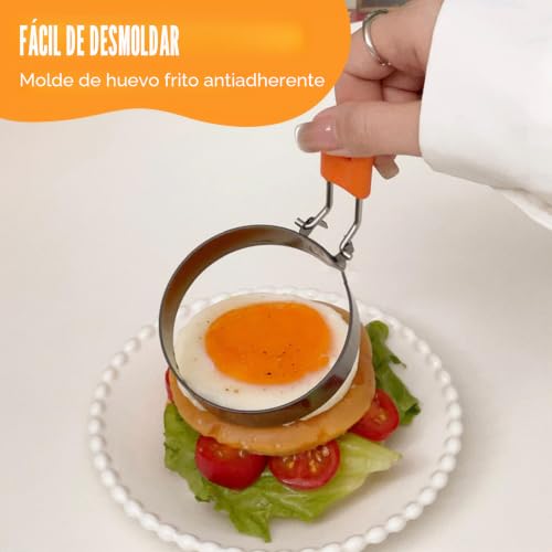 Miniatura 5 de 2 Piezas Anillos Para Huevos Forma De Huevo Frito Moldes Para Huevos Fritos Para La Sartén Maker Formador De Huevos Para Sartén De Huevos Cocidos Sartén De Huevos Fritos Sartén Para Pancakes Molde De