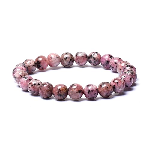 Image of Rahadonite Crystal Healing Bracelet with Natural Beads for Energy, Positivity & Protection - Divine Stone Stretchable Elastic Crystal Healing Bracelet with Natural Beads for Energy, Positivity & Protection for Gifting - For Men and Women
