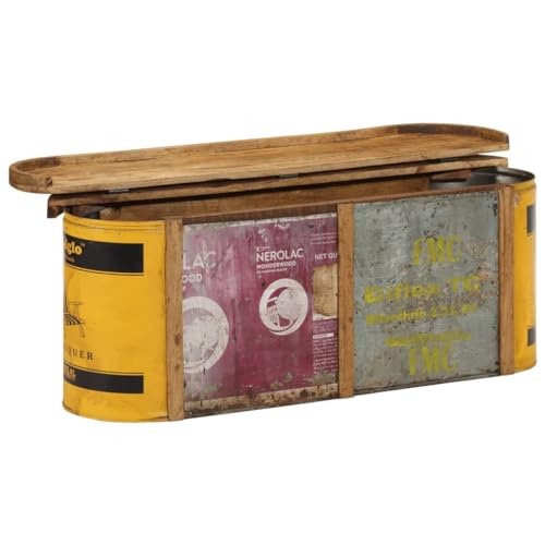 Banco de almacenamiento de madera maciza 120cm rústico para pasillo 5