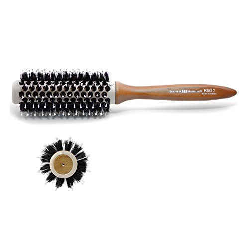 Hercules Sägemann Ceramic Convection Vent Brush with Natural Boar Bristles | Radial/Round Brush designed in Germany - For Hair Drying, Styling, Curling, Adding Hair Volume and Shine