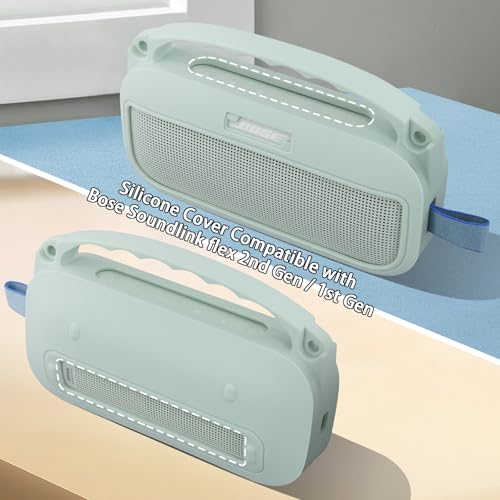 Image of co2CREA Soft Silicone Case Replacement for Bose New SoundLink Flex 2nd Gen /Bose SoundLink Flex Bluetooth Portable Speaker (Silicone Case, Alpine Sage Case)