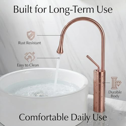 Image of B Backline Basin Mixer Tap Hot Cold | Wash Basin Mixer Faucet | Pillar tap for wash Basin | Taps for Bathrooms & Livingroom (Rosegold)