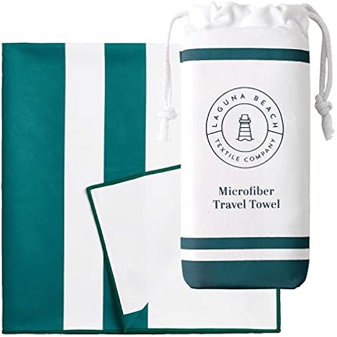 Laguna Beach Textile Co. Recycled Microfiber Quick Dry Beach Towel - Juniper Green Cover
