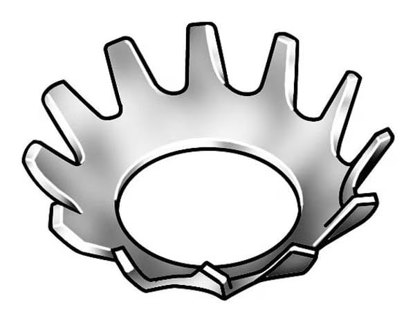 External Tooth Lock Washer, for Screw Size 1/4 in 410 Stainless Steel, Plain Finish, 100 PK