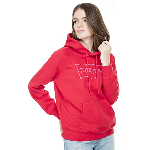 Levi's Graphic Sport Hoodie, Sweat-shirt À Capuche Femme, Rouge (Hsmk Outline Hoodie Brilliant Red 0067), X-Small