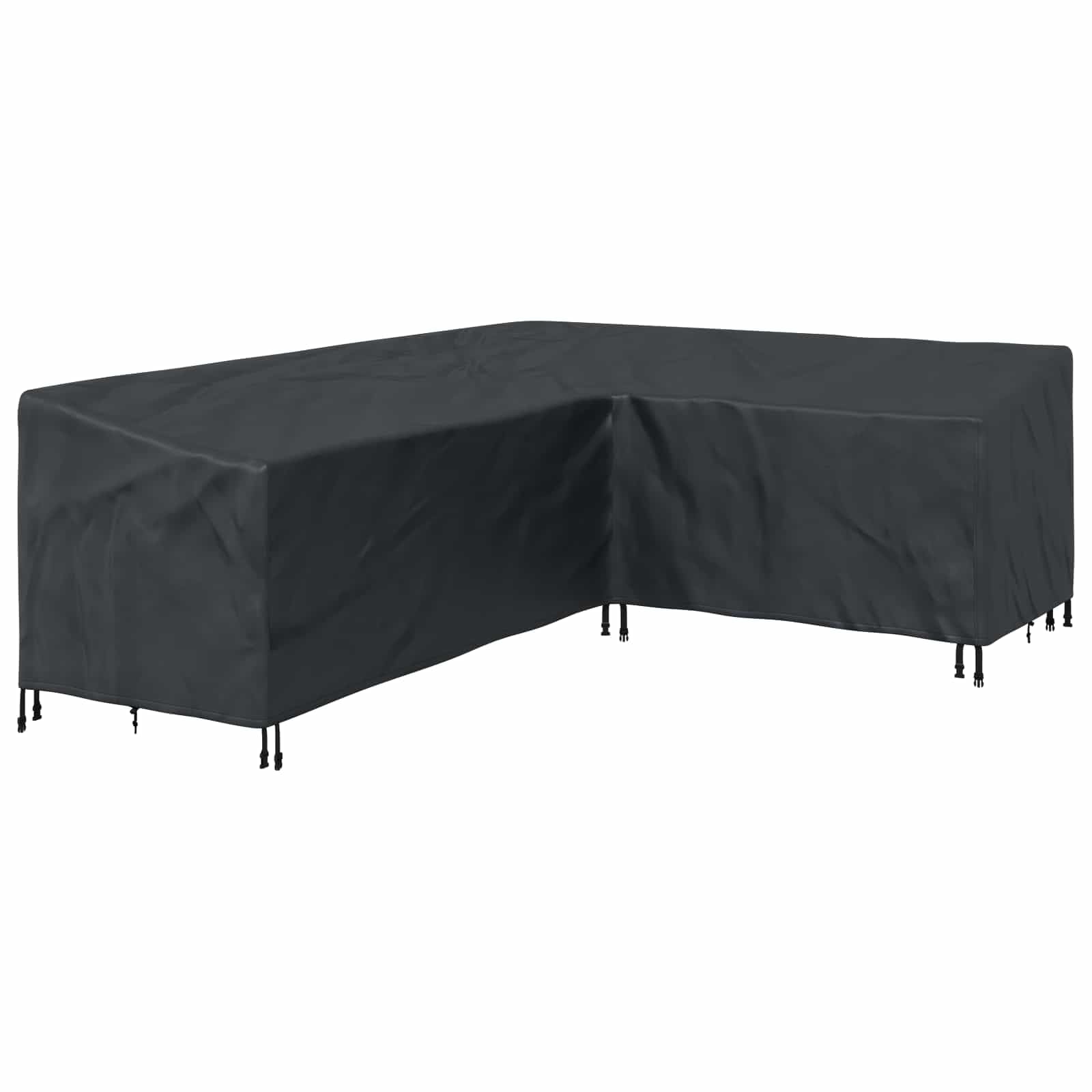 Knerpwd 420D Oxford Fabric L-Shaped Outdoor Furniture Cover 260 X 210 X 80 Cm, With Pu Coating, Waterproof L-Shaped Cover For Garden Terrace, Snap Closure Design
