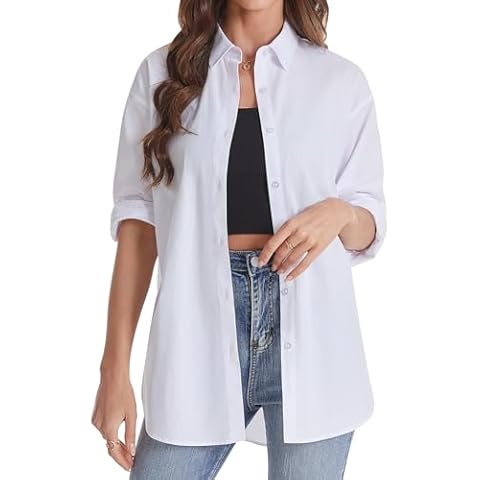 J.VER Women's Oversized Button Up Shirt Cover