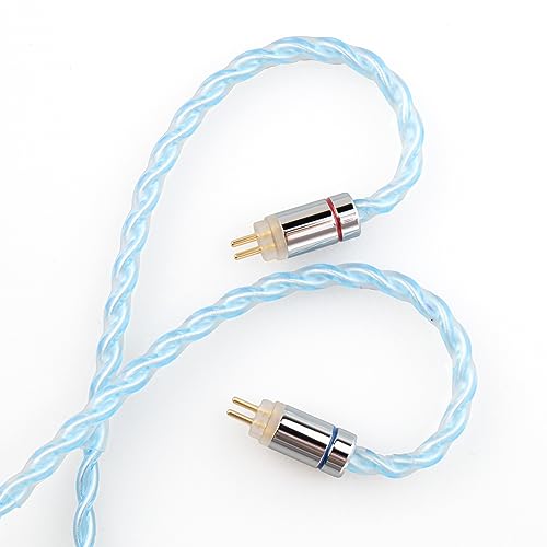 KBEAR ST6 In-Ear-Monitore Upgrade-Kabel 4N 4-adrig versilbertes OFC IEM HiFi In-Ear-Kopfhörer-Kabel 2-polig für ZST ZSTX ZSR ES4 C10 AS10 KS1 KS2 (2,5 mm, 2-Pin, blau)