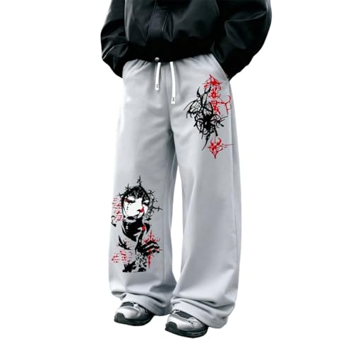 Generico Pantalones Ninja Samurai Japonés Jeans Baggy Hombre Pantalones anchos para Hombre Baggy Hip Hop Streetwear Pantalón de Pirata Steampunk Retro Medieval Pantalón con Elástico en la Cintura