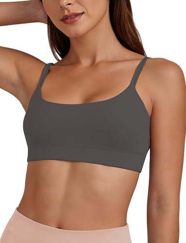Image of Buauty Sports Bra for Women, U Neck Adjustable Spaghetti Strap Workout Bra with Removable Cups for Yoga Pilates Gym