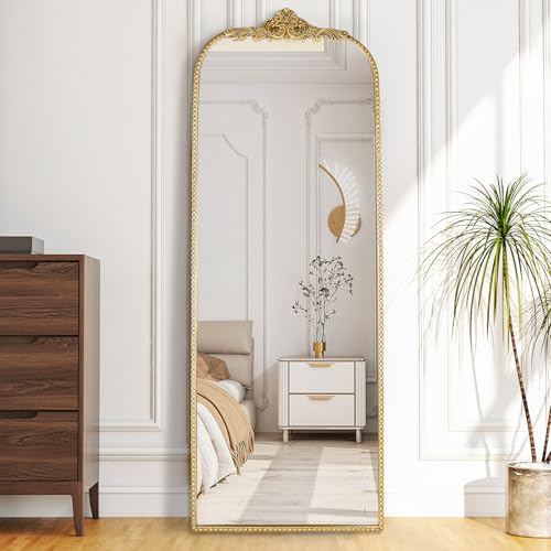 Arched Full Length Mirror 20"x56", Antique Gold Large Traditional Vintage Baroque Inspired Floor Mirror for Wall, Bedroom, Living Room, Hallway - Image 4