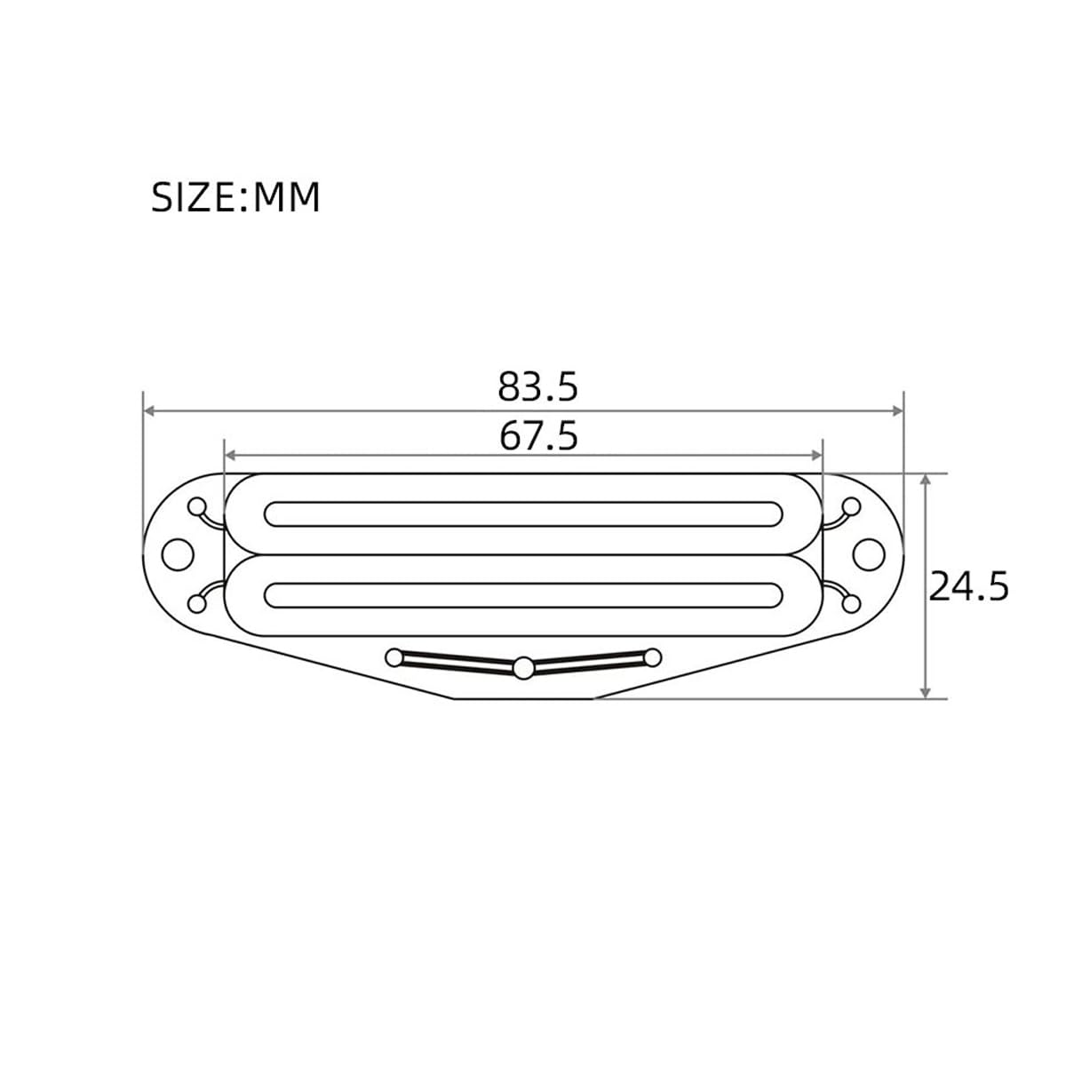Clear-White Alnico 2 Dual Hot Rail Humbucker Single Coil-Sized Guitar Humbucker Pickup Fit Fender Strat Squier Strat Guitar