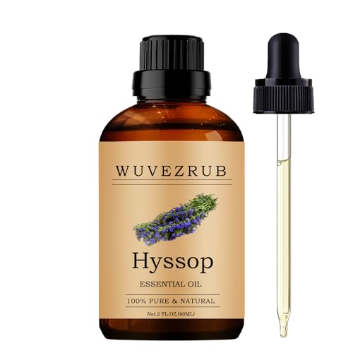 Wuvezrub Hyssop Essential Oils 60ML Pure Hyssop Essential Oil for Aromatherapy Diffuser - 2 Fl Oz