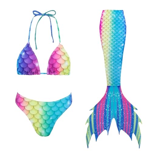 La Mejor Lista de Colas de sirena los mejores 10. 43 QIUZSE 3 Pzs Trajes de Baño para Cola de Sirena para Mujer, Traje de Sirena para Mujer de Bikini Mayores de 15 Años, Collar y Mochilas. Bañador de Princesa para Vacaciones Playa...