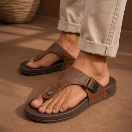 Image of URJO GLF 21 Men's Slippers /FlipFlops Lightweight Super Flexible Arch Support Durable Anti Skid & Stylish Dailywear Slippers /FlipFlops for Men