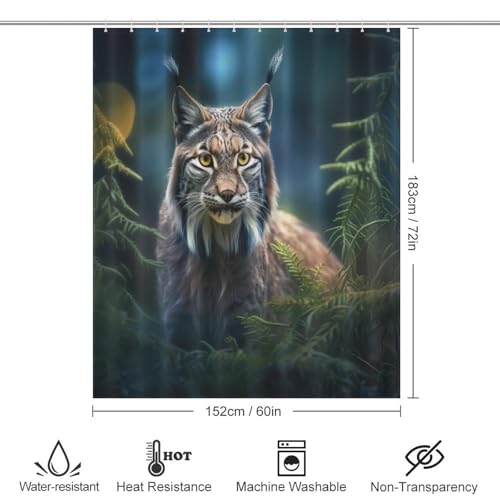 Rideau de douche imperméable Lynx en tissu polyester pour préserver votre sol