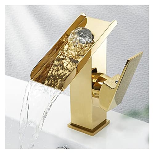 Robinet de lavabo cascade en laiton chrome haut mitigeur salle de bains - 7