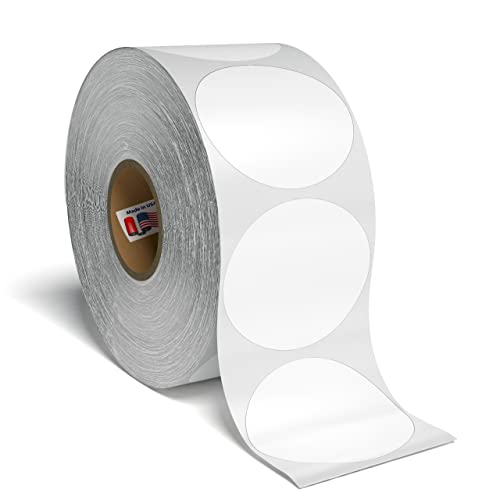 Kenco Premium Roll Fed Inkjet Labels to fit LX400 and LX500 74273 and 74275 Printers - 2" Core, Made by Kenco in The USA (Gloss, 2.5" Circle)