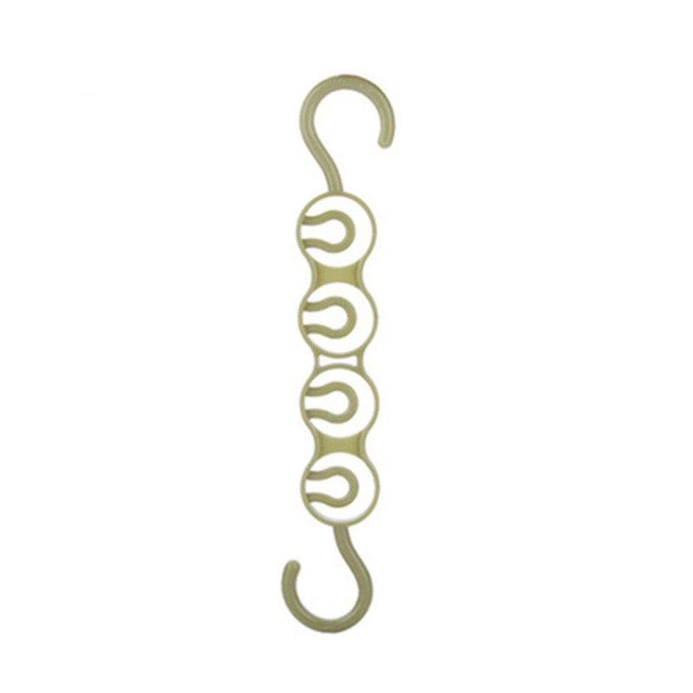 JINGYAN Standard Hangers Household anti-skid multilayer hanger hook vertical type wardrobe plastic hangers Space Saving Hanger 10PCS(Light green)