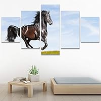 SIGNWIN 5 Panel Canvas Wall Art Modern Art Animals Cow Expressive Farmhouse/Country Multicolor Photography Sheep for Home Decorations Ready to Hang - 60