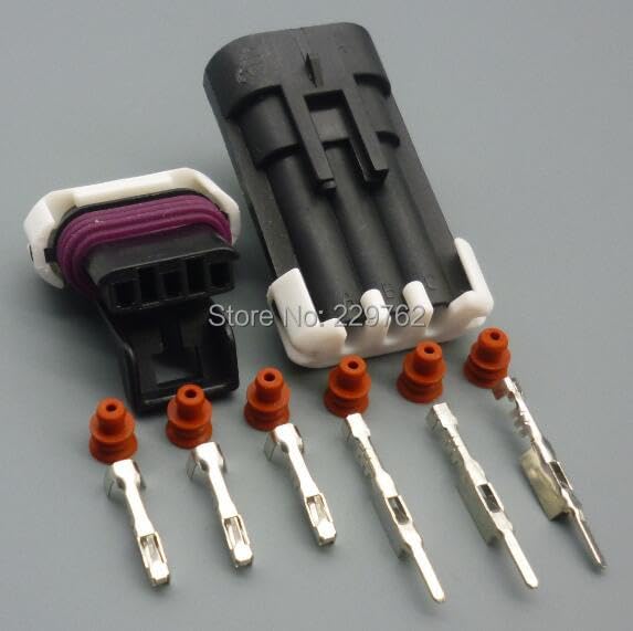 5/100Sets 3 Pin 1.5mm 1212961 12129615 12110293 150 Auto Wire Connector Male Female Front Lamp Plug for Chevrolet - (Color Name: 10sets Female)