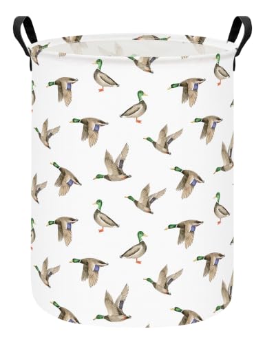 Image of Mallard Duck Fabric Storage Bin Nursery Organizer Basket