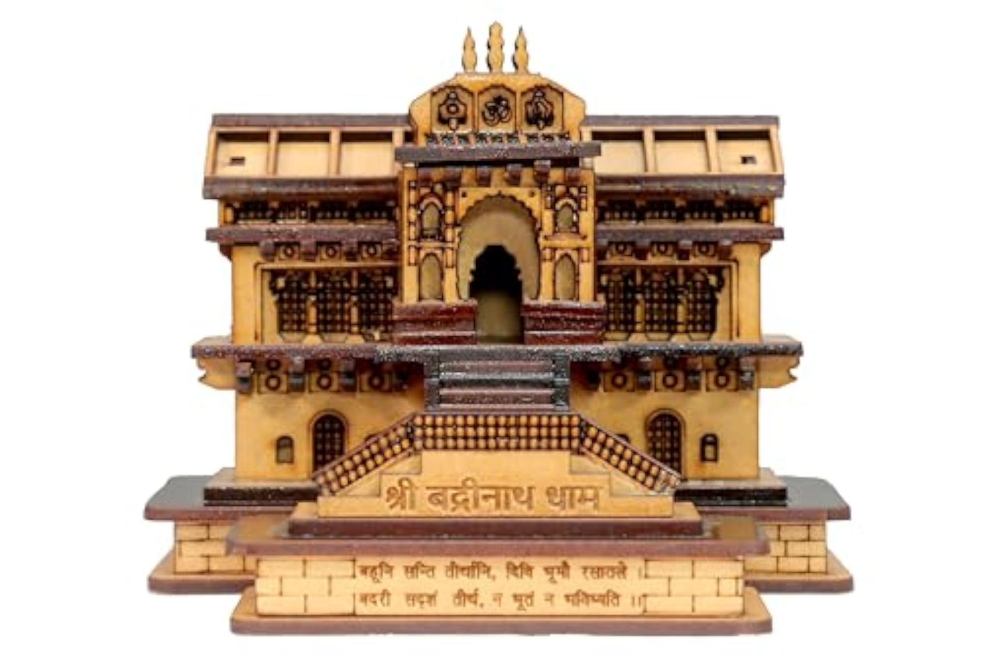 3D Pine Wood Shri Badrinath Dham Temple Model