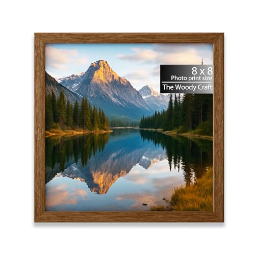 Image of Square Frame 8x8 inch | Beautiful Photo Frame For Wall | Wall Photo Frames For Home Decoration | Classic Wooden Photo Frame | Brown Frames For Wall Decor | Aesthetic Photo Frame (8x8 inch, Brown)