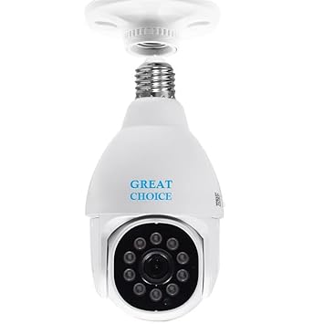 Great Choice 1080P HD WiFi Bulb Light Wireless IP WiFi Camera,Fish Eye 360 Degree Panoramic Mini Lamp IR CCTV Home Security Camera (HD Night Vision)