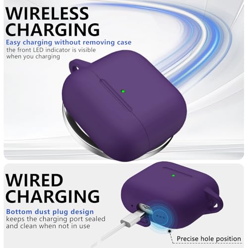 Image of Ljusmicker for AirPods 4 Case 2024 with Cleaner Kit,Dark Purple