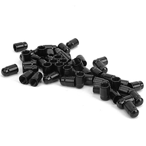 50 piezas de tapa para válvula Schrader de aleación de aluminio para neumáticos de bicicleta (Negro) miniatura 2