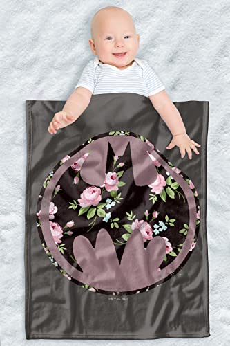 Image of LOGOVISION Batman Lightweight Baby Blanket, 30"X40", Bats of Floral Unisex for Infants Girls & Boys