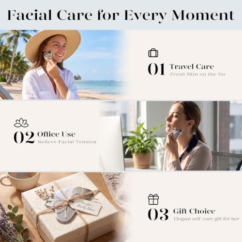 Image of BAIMEI IcyMe Stainless Steel Gua Sha Facial Massager Tools |Relax Back Muscles | Face Sculpting | Daily Beauty Routine | Guasha Tool for Face|Skincare Gift for Women