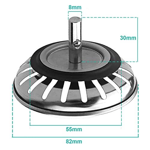Tomario Tappo per lavello da cucina, in acciaio