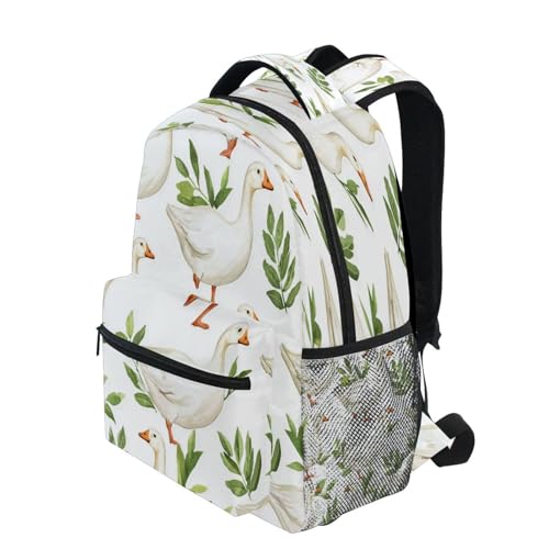 Cute White Duck (2) Kids Backpack School Backpacks for Boys Girls 16 IN Book Back Pack Bag Casual Travel Daypack with Adjustable Shoulder Strap Zipper3