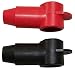 (Red & Black) 3/8" Stud Terminal Cover - Electrical Battery Connection Insulator (2 Pack)