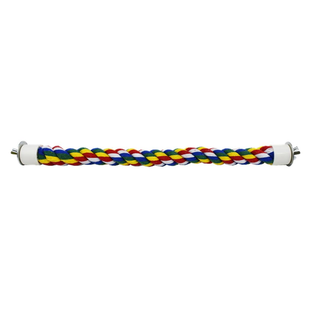 2x Sitzseile Für Vögel – 53,3 Cm Lang, Buntes Baumwollseil Mit Stahldraht, Biegsam & Klettersicher Für Papageien & Co.