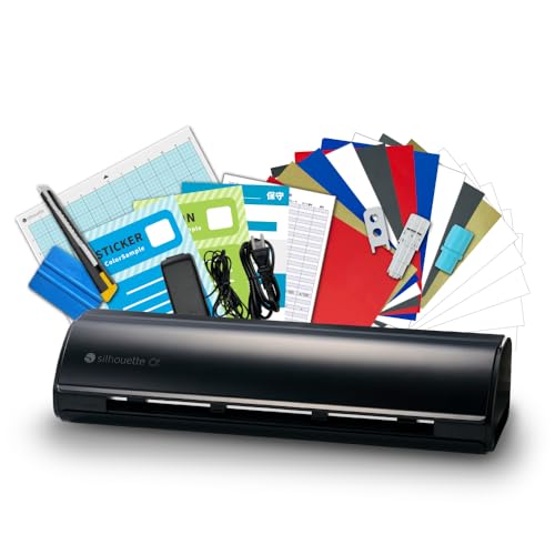 �V���G�b�g �J���I5�A���t�@ �X�^�[�^�[�Z�b�g�{�T�|�[�g1�N �i�z���C�g/�u���b�N/�}�b�g�s���N/�r�A���R�J�����j �V�[�g15������ƕt�� �I�t�B�X�@�� �J�b�e�B���O�}�V�� Silhouette CAMEO5�� (�u���b�N)