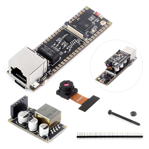 Waveshare ESP32-S3 Eth Development Board, 10/100Mbps RJ45 Ethernet Port, Wi-Fi & BT Support, 240MHz Dual Core Processor, Onboard Type-C Port and TF Card Slot, OV2640 Camera+PoE Module
