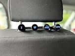 Headrest Coat Hook - Car Seat Hooks - Campervan Headrest Hooks - to Fit VW T4, T5, T6, T7, Caddy, Crafter and Other VW Models - Black Background with Blue Logos