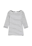 zalando armedangels dames Länge: 64.0cm ARMEDANGELS DALENAA Stripes - Damen Longsleeve aus Bio-Baumwoll Mix M Off White-Night Sky Shirts Longsleeve U-Boot Fitted