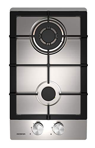 PLACA DE GAS GAS IX02 INFINITON (Ancho 30cm, 2 Fuegos, INOX, Triple corona, Encendido electronico, Limpieza facil, Seguridad termopar)