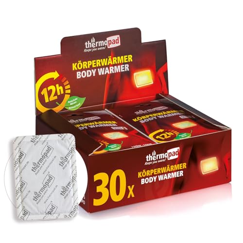 THERMOPAD Körperwärmer – DAS ORIGINAL: 30 x Wärmepads für 12 Stunden Wärme I Sofort einsatzbereite Pads I Extra warme Wärmekissen-Pads, auch geeignet als Nackenwärmer, Schulterwärmer & Nierenwärmer