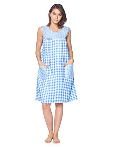 Casual Nights Women's Zip Up House Dress Sleeveless Duster Robe Housecoat Sleep Lounger4