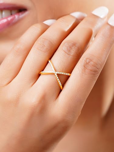 Image of 18K Gold Plated Statement Ring for Women | Stylish Classy Rings | Waterproof and Anti Tarnish Jewellery | Rakhi Gift for Sister | Gifts for Women | 1 Year Warranty*