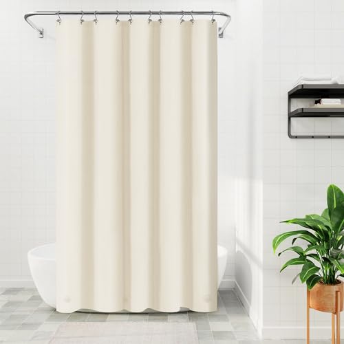 Image of Barossa Design 54W x 78H Stall Shower Curtain Liner Beige - Waterproof Lightweight PEVA Plastic Shower Liner with 3 Magnets & Metal Grommets - Beige
