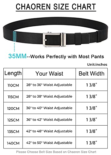 Image of CHAOREN Ratchet Belts for Men, Nylon Web Golf Belt with Automatic Buckle
