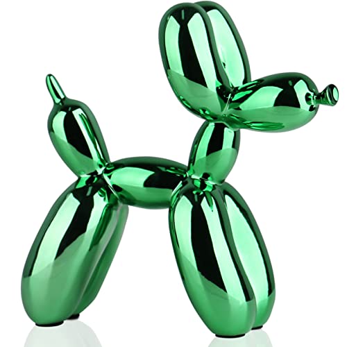 XIAOMAGG Green Balloon Dog Decor,Balloon Animal Preppy Room Shelf Decor,Cute Statue Home Decors,Office,Bedroom Modern Sculpture Desk Decoration,Green Decorations Gifts