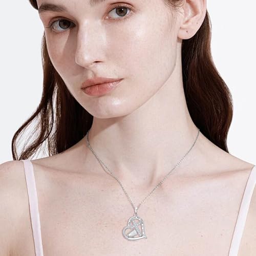 Sports Necklace for Women 925 Sterling Silver Cross Football/Soccer/Softball/Volleyball Necklace Pendant Sports Jewelry Christmas Gifts for Women3