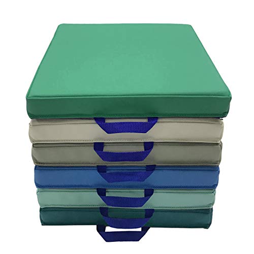 Image of Factory Direct Partners SoftScape 15 inch Square Classroom Floor Cushions with Handles; Flexible Seating for Daycare, Preschool, Playroom; 2 inch Thick Deluxe Foam (6-Piece) - Contemporary, 12228-CT